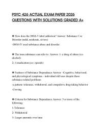 PSYC 426 ACTUAL EXAM PAPER 2026 QUESTIONS WITH SOLUTIONS GRADED A+