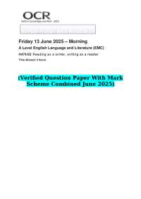 2025 OCR A Level English Language and Literature (EMC) H474/03 Reading as a writer,