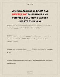 Lineman Apprentice Exam: 200 Questions and Verified Solutions