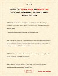 PHI 220 Exam Questions and Answers