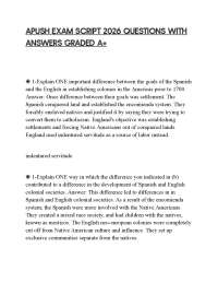 APUSH EXAM SCRIPT 2026 QUESTIONS WITH ANSWERS GRADED A