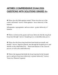 ARTHREX COMPREHENSIVE EXAM 2026 QUESTIONS WITH SOLUTIONS GRADED A