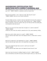 QuickBooks Certification Test Questions and Answers 2025