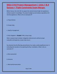 Project Management Quizzes: Units 7 & 8 Exam Prep
