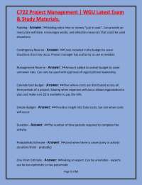 Project Management Exam Study Guide