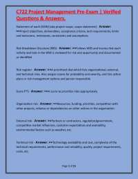 Project Management Pre-Exam Questions and Answers