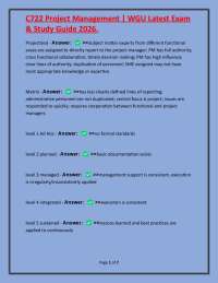 Project Management Exam Study Guide: Key Concepts and Definitions