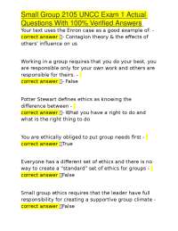 Small Group Communication Exam 1: Questions and Verified Answers