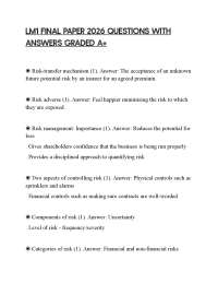 LM1 FINAL PAPER 2026 QUESTIONS WITH ANSWERS GRADED A+
