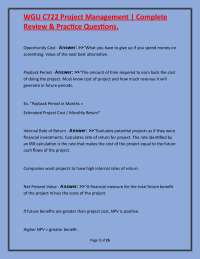 Project Management Review and Practice Questions