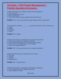 Project Management Practice Quiz: Questions and Answers