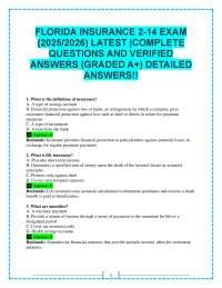 Florida Insurance 2-14 Exam Questions and Answers 2025/2026