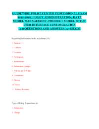 GUIDEWIRE POLICYCENTER PROFESSIONAL EXAM 2025-2026|120QUESTIONS AND ANSWERS|A+GRADE