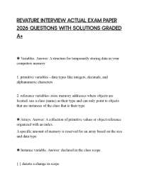 REVATURE INTERVIEW ACTUAL EXAM PAPER 2026 QUESTIONS WITH SOLUTIONS GRADED A+