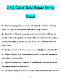 Gold Coast Real Estate Exam Study Guide