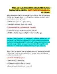 NURS 355 CARE OF HEALTHY ADULTS AND ELDERLY POPULATIONS (ADULT I) EXAM 2|2025-2026|260Qs&A