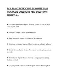 PCA PLANT PATHOGENS EXAMPREP 2026 COMPLETE QUESTIONS AND SOLUTIONS GRADED A+