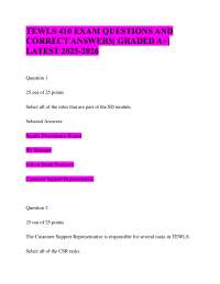 TEWLS 410 Exam Questions and Answers 2025-2026