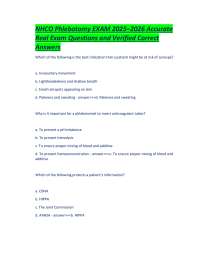 Phlebotomy Exam Questions and Answers 2025-2026