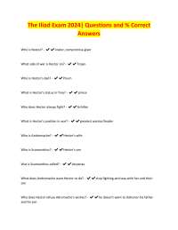 The Iliad Exam Questions and Answers