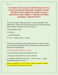 NSG-3600 EXAM 4 (GALEN) NEWEST 2025 ACTUAL EXAM TEST BANK| PEDIATRIC NURSING EXAM 4 REVIEW