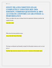 STOTT Pilates Exam Questions and Answers: Updated 2025-2026