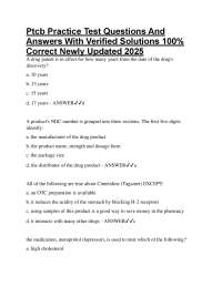 PTCB Practice Test Questions and Answers 2025