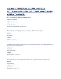 ARDMS Echo Practice Exam Questions 2025-2026