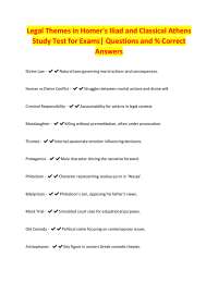 Legal Themes in Homer's Iliad and Classical Athens: Study Test