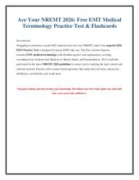 NREMT EMT Medical Terminology Practice Test 2026