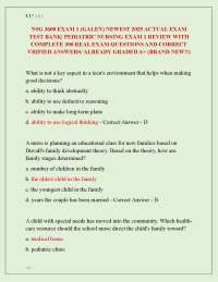 Pediatric Nursing Exam 1 Review: 300 Questions & Verified Answers