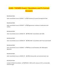 Iliad Themes Exam Questions and Answers