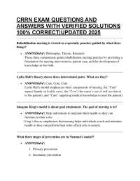 CRRN Exam Q&A: Rehabilitation Nursing Practice and Theories