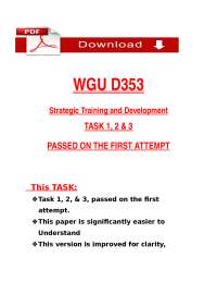WGU D353 Strategic Training & Development Tasks 1–3 (2025/2026) – Passed First Attempt