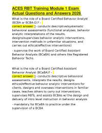 ACES RBT Training Module 1 Exam Actual Questions and Answers 2026