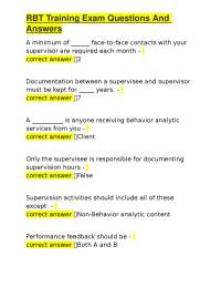 RBT Training Exam Questions And Answers