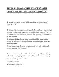 TEXES 181 EXAM SCRIPT 2026 TEST PAPER QUESTIONS AND SOLUTIONS GRADED A+