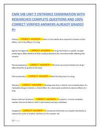 CMN 548 UNIT 5 ENTRANCE EXAMINATION WITH RESEARCHED COMPLETE QUESTIONS AND ANSWERS