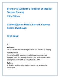 Brunner & Suddarth’s Medical-Surgical Nursing Test Bank (15th Edition) — NCLEX & HESI Prep