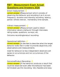 RBT - Measurement Exam Actual Questions and Answers 2026