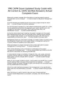 PMI CAPM Exam Updated Study Guide with All Correct & 100% Verified Answers| Actual Complet