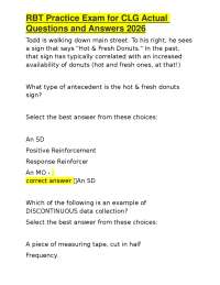 RBT Practice Exam for CLG Actual Questions and Answers 2026