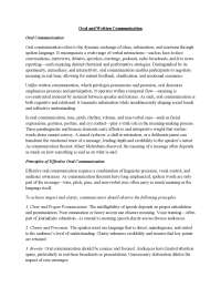 Oral communication and written communication