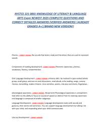 NYSTCE 221: Knowledge of Literacy & Language Arts Exam