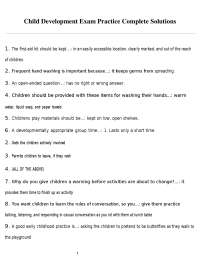 Child Development Exam Practice Complete Solutions