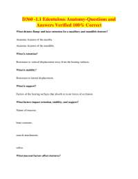 D360 -1.1 Edentulous Anatomy-Questions and Answers Verified 100% Correct