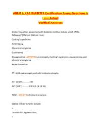 ABFM Diabetes KSA Exam Guide 2025 | Certification Questions & Verified Answers | American