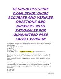 Georgia Pesticide Exam Study Guide: Questions and Answers
