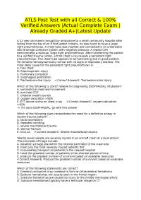 ATLS Post Test Questions and Answers