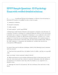 EPPP IO Psychology Exam Sample Questions with Solutions